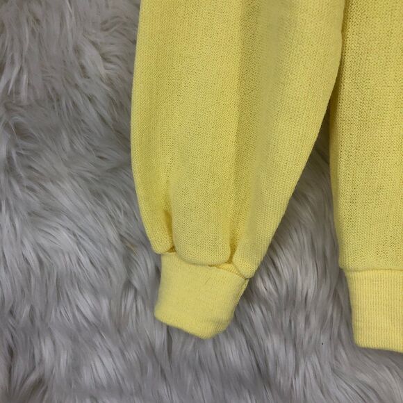 Vintage JCPENNEY Lemon Yellow Cardigan by The Fox Sweater USA, Mint SZ L - Picture 6 of 7